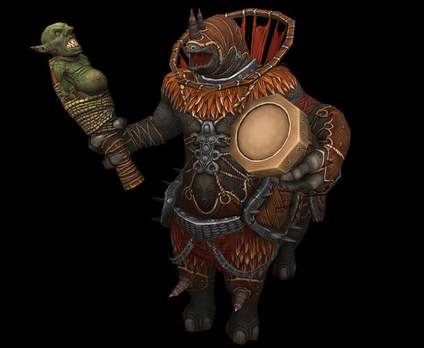 RhinoDrummer dwarven druid Low-poly 3D model