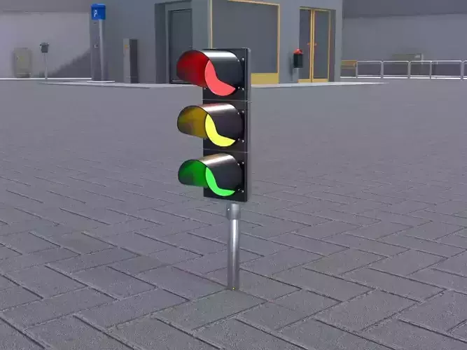 Mobile Construction Site Traffic Light WIP-1
