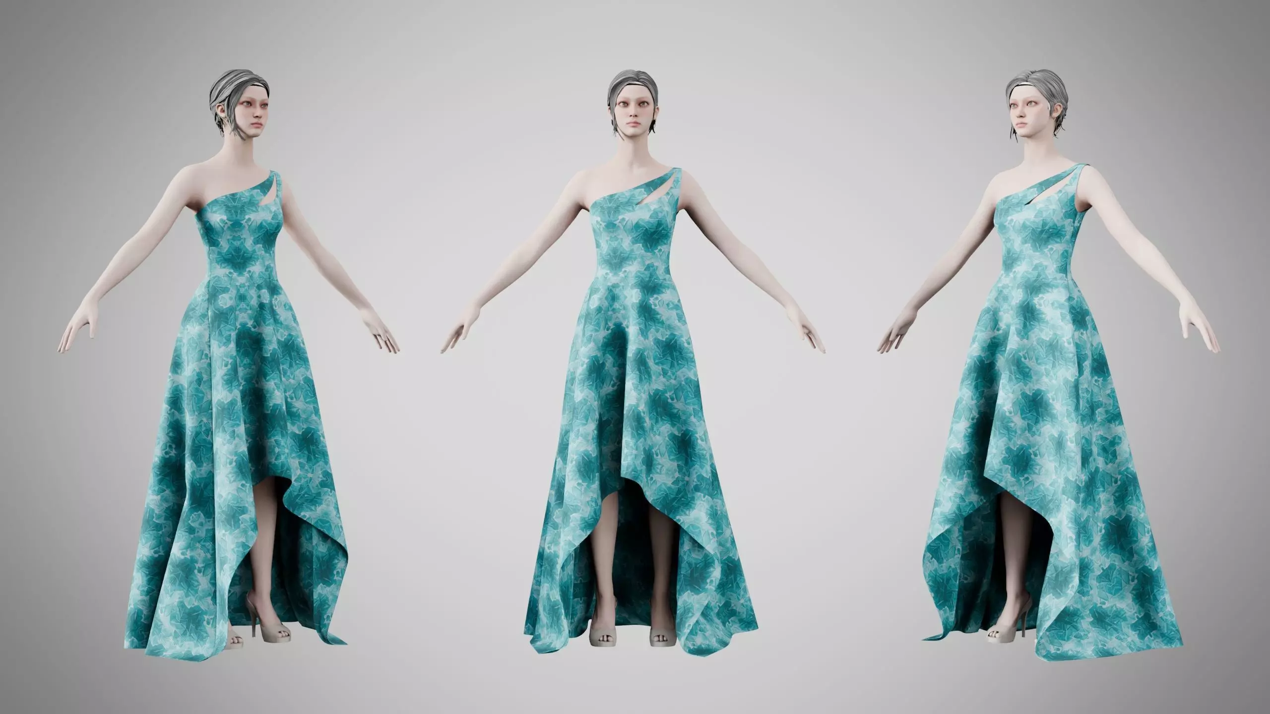 Dress 28 Oceanic Mosaic Low-poly 3D model