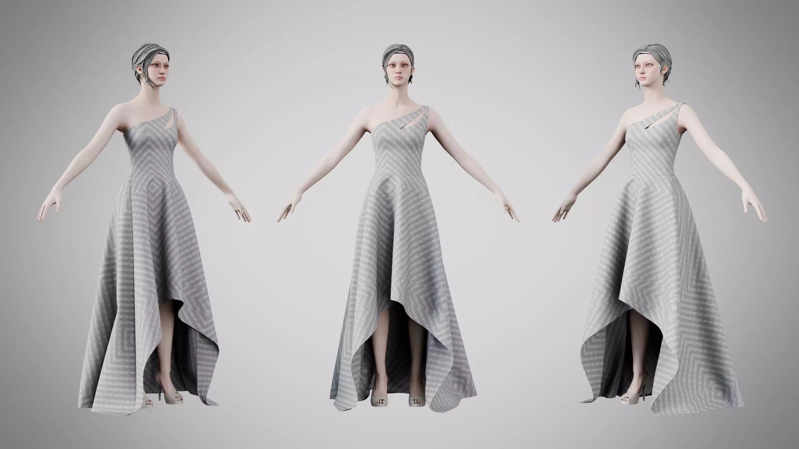 Dress 28 Platinum Emboss Weave Low-poly 3D model