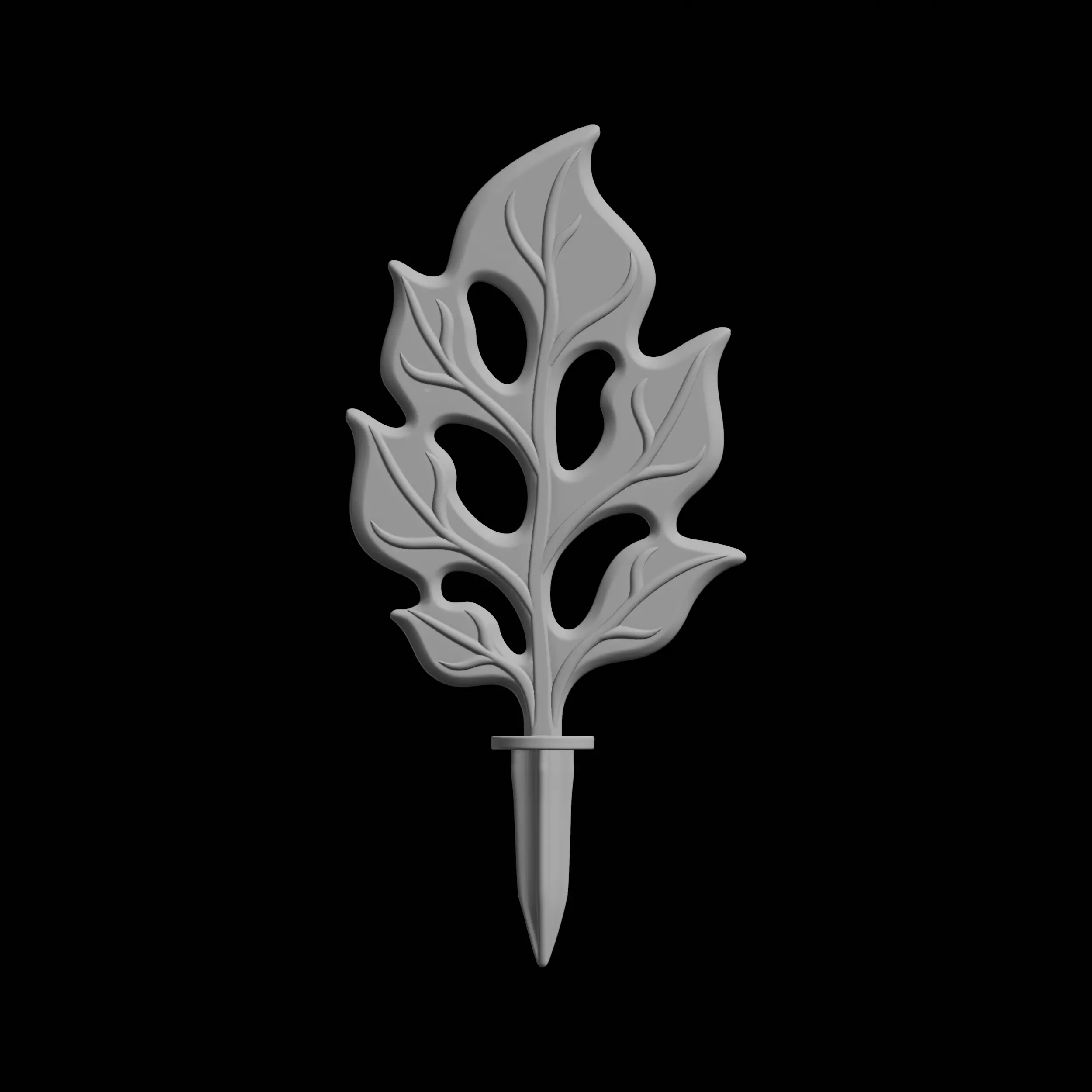 Stylized Leaf Plant Stake Garden Decor 3D print model