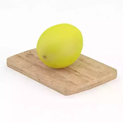 Yellow Melon on Wooden Board