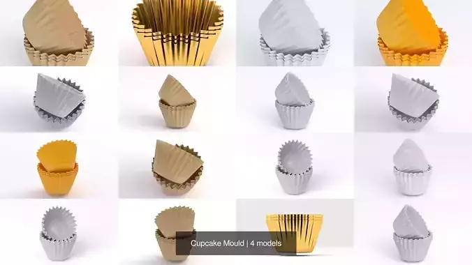 Cupcake Mould 3D Model Pack 2