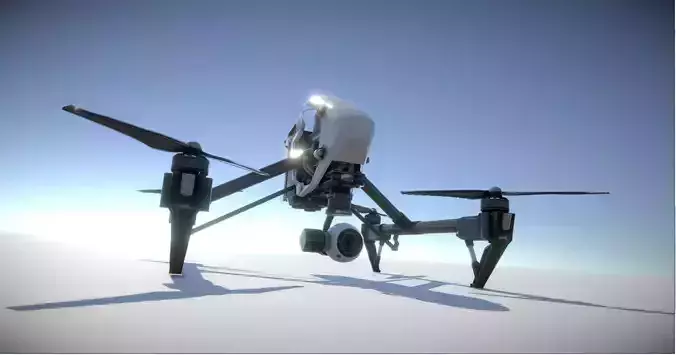 DJI Inspire quadcopter low poly model Low-poly 3D model