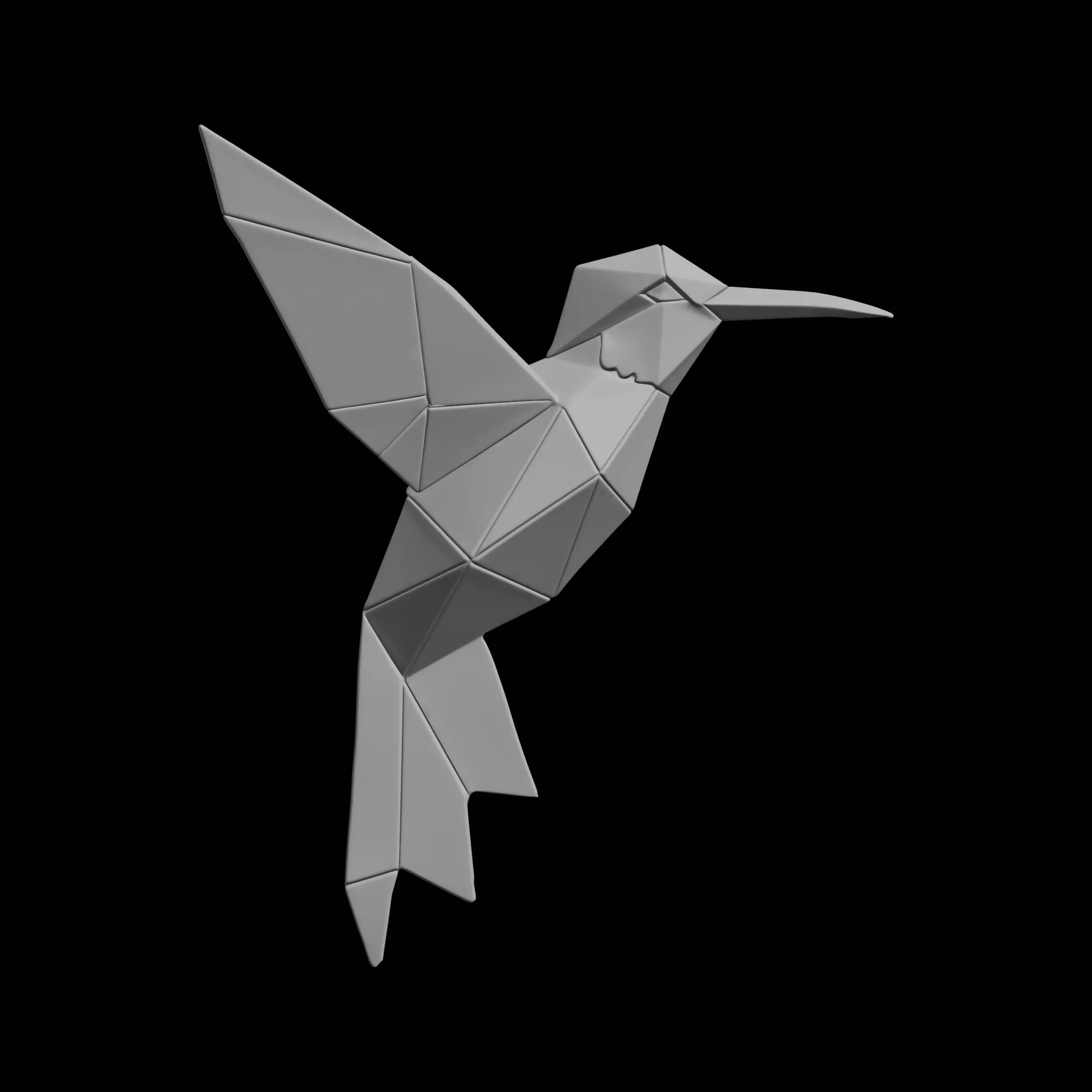 Geometric Hummingbird Home Decor Model 3D print model
