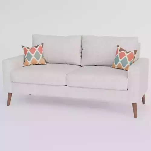 Modern 2-Seater Fabric Sofa 3D model 3