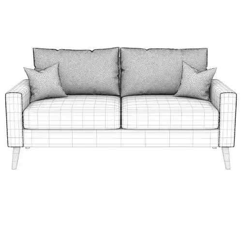 Modern 2-Seater Fabric Sofa 3D model 5