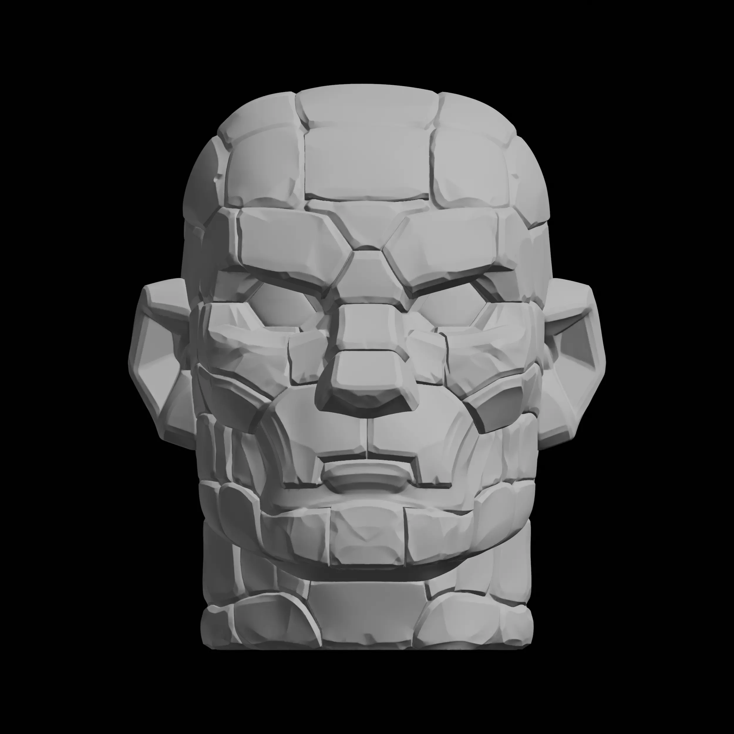 Block Head Character Bust 3D print model