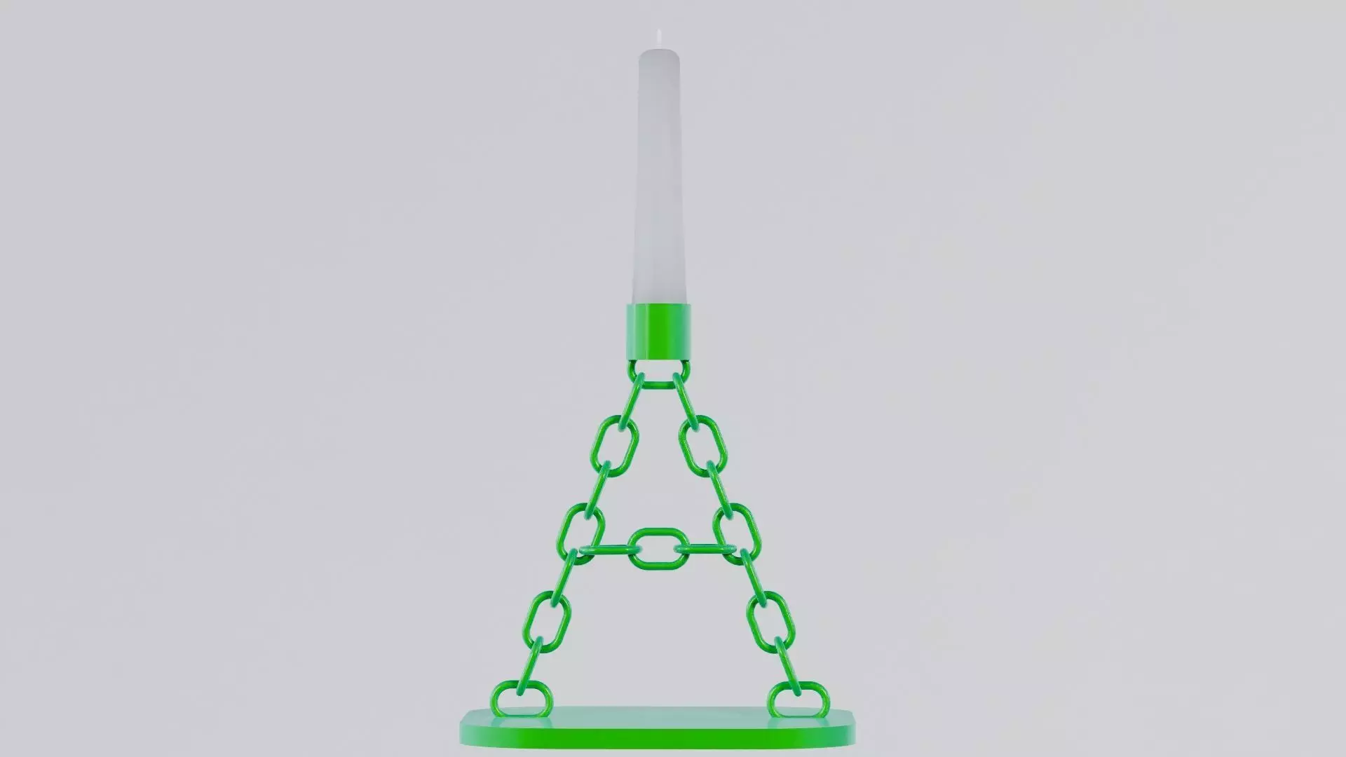 A Candleholder Metal Green 3D Model Unwrapped UV Low-poly 3D model