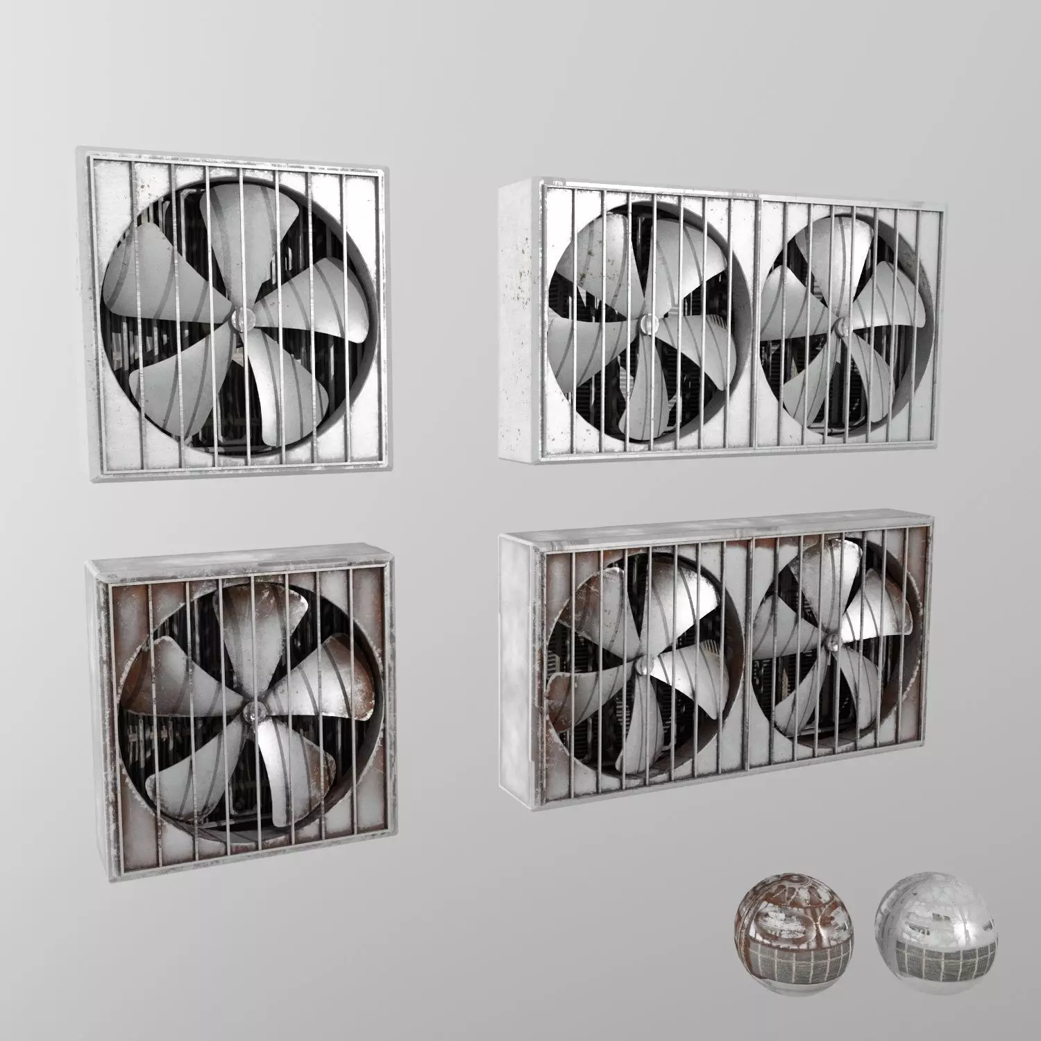 industrial wall fans  3D model_0