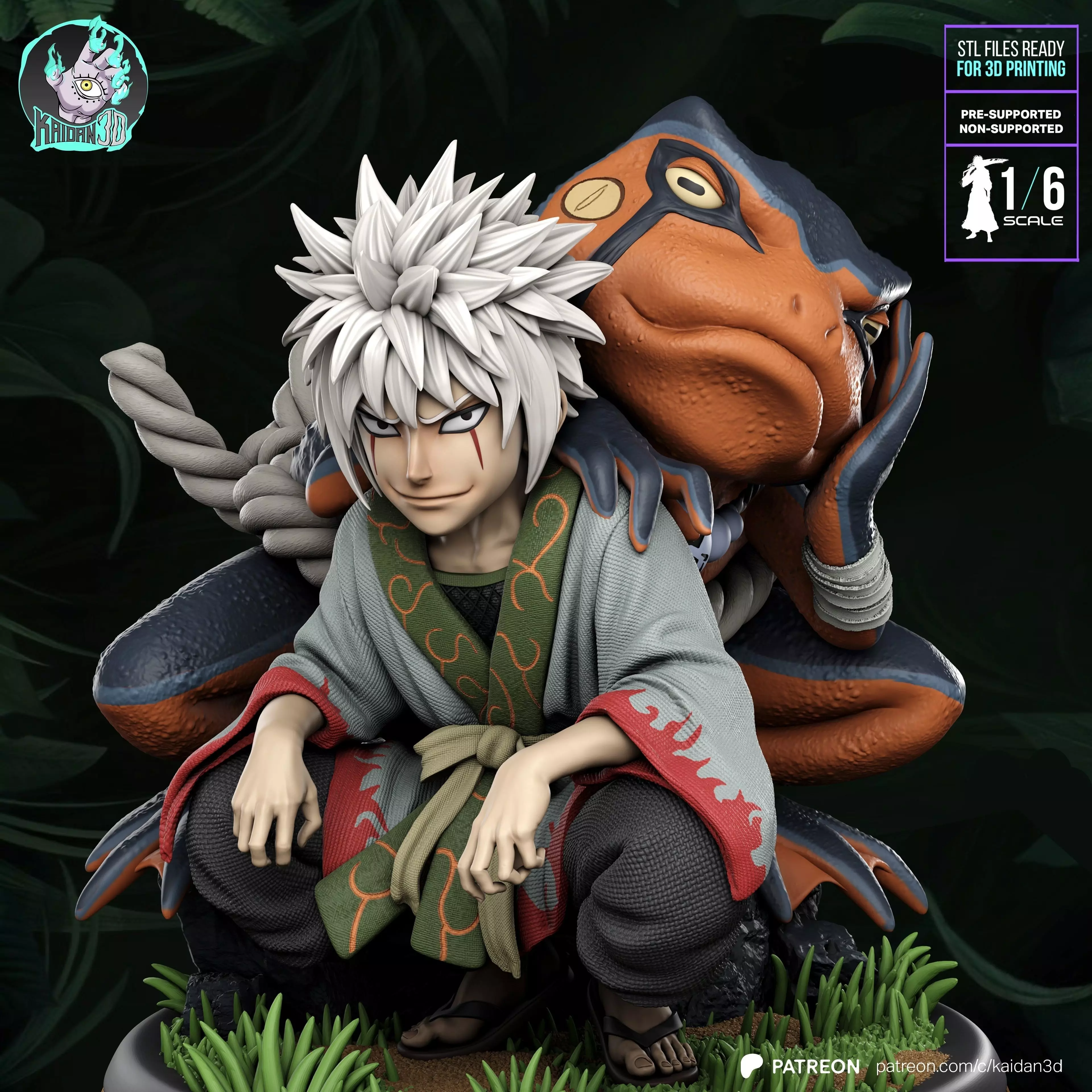 Young Jiraiya NARUTO - STL Ready for 3D Printing 3D print model