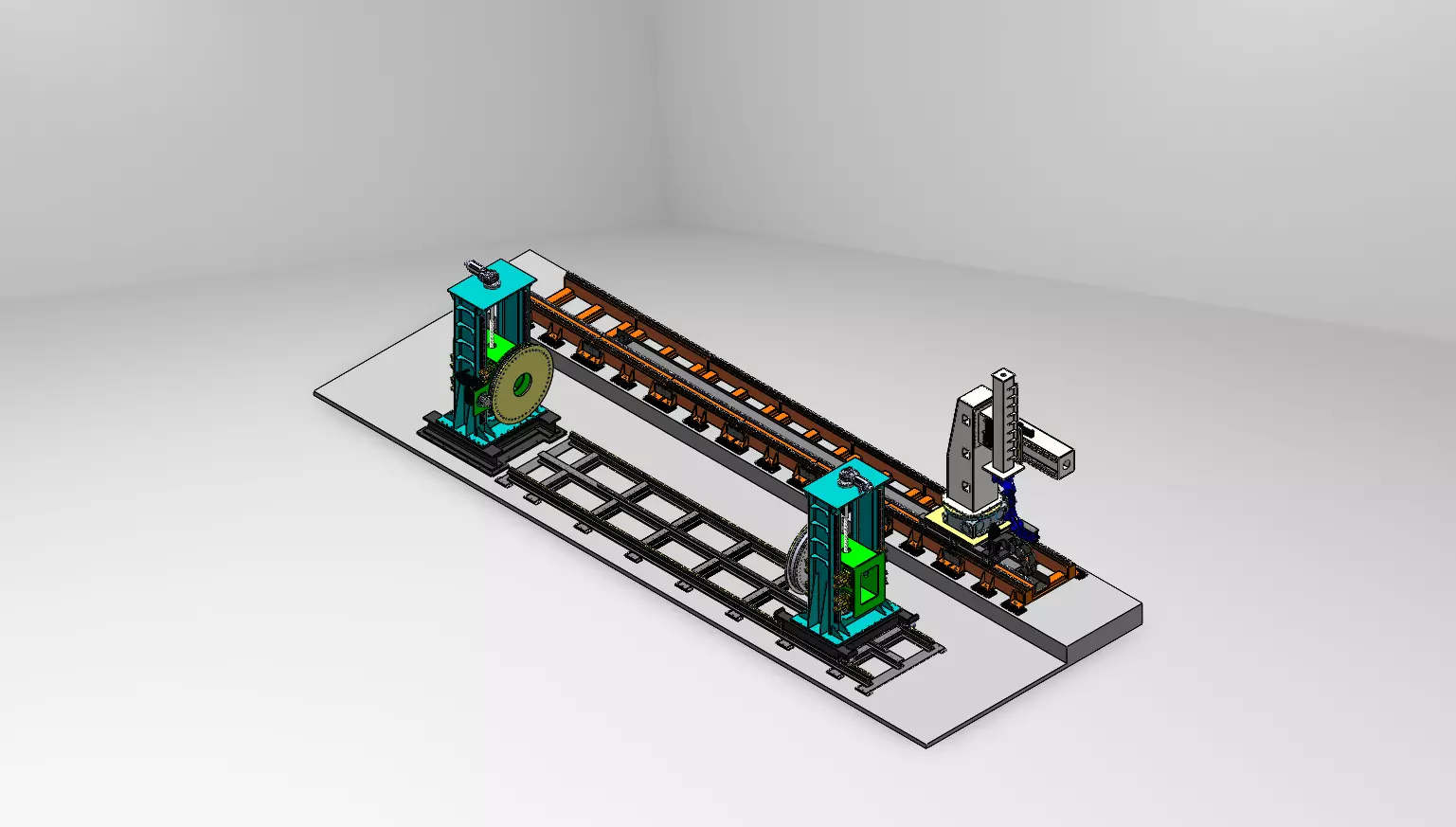 HEADSTOCK AND TAILSTOCK MANIPULATOR WITH ROBOTIC SLIDER 3D model