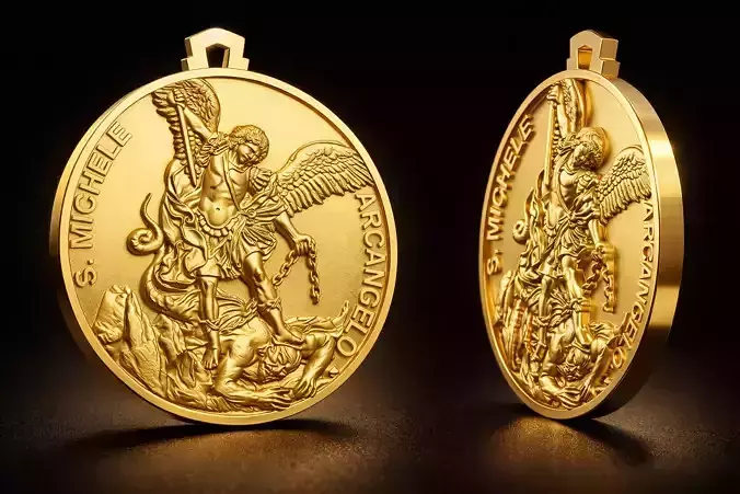 Saint Michael Archangel Pendant 3D Model