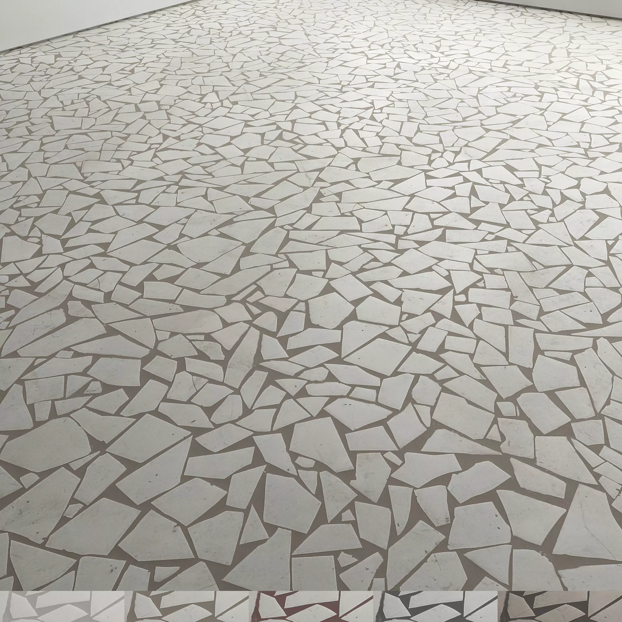 Floor Mosaic Crackle Milk Ceramics 04 Texture