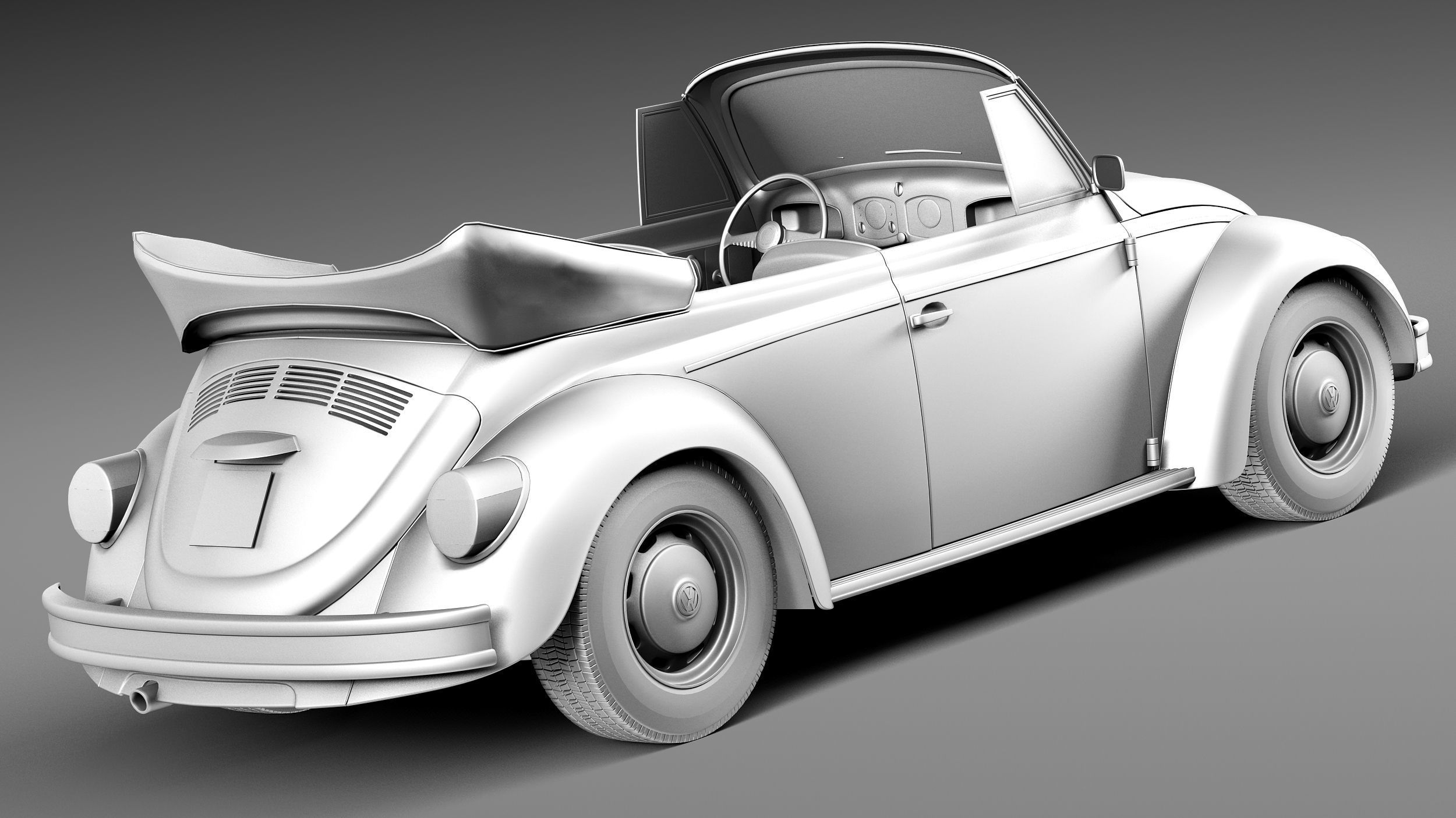 Volkswagen Beetle 1980 Convertible 3D model_12
