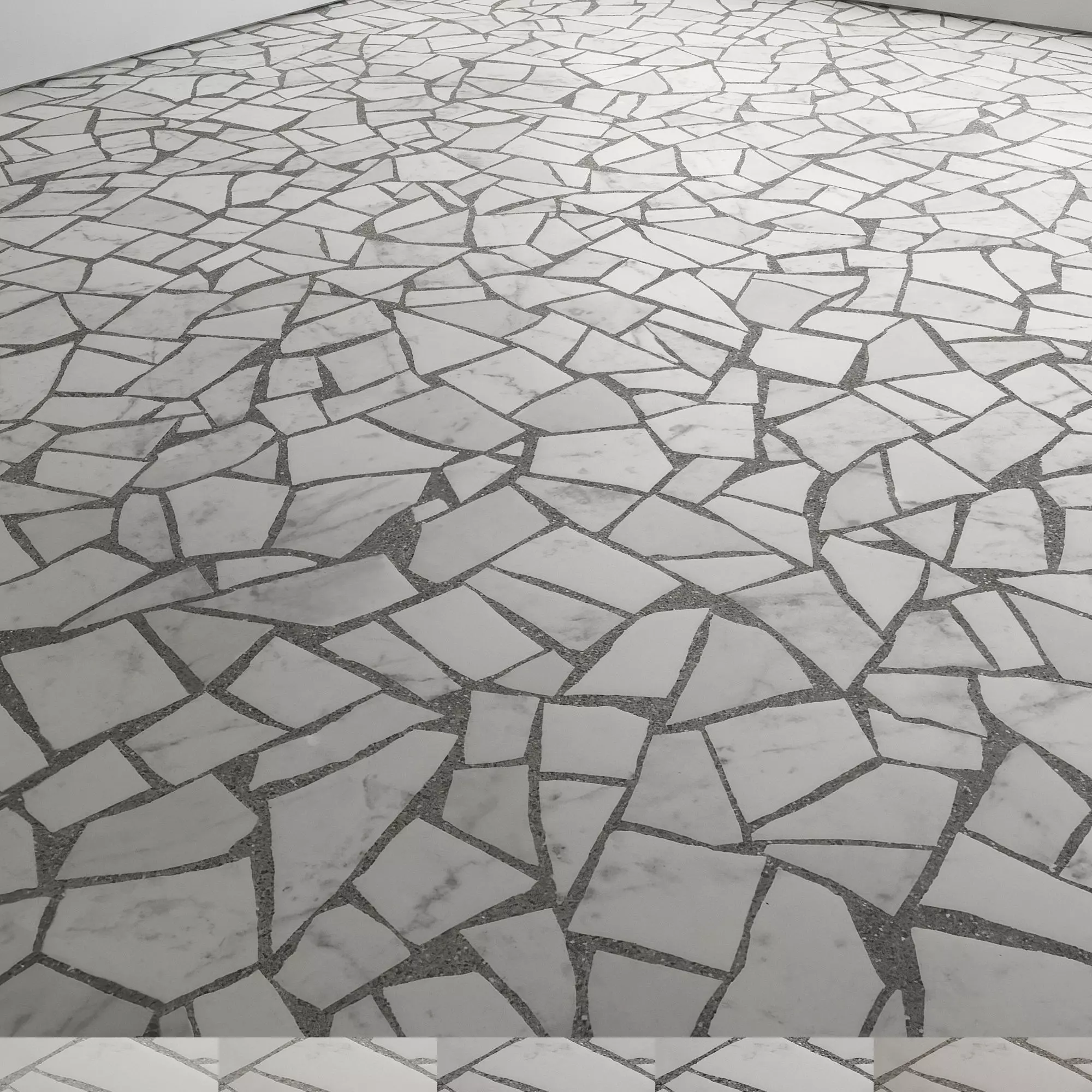 Floor Mosaic Crackle Marble on Graphite 05 Texture