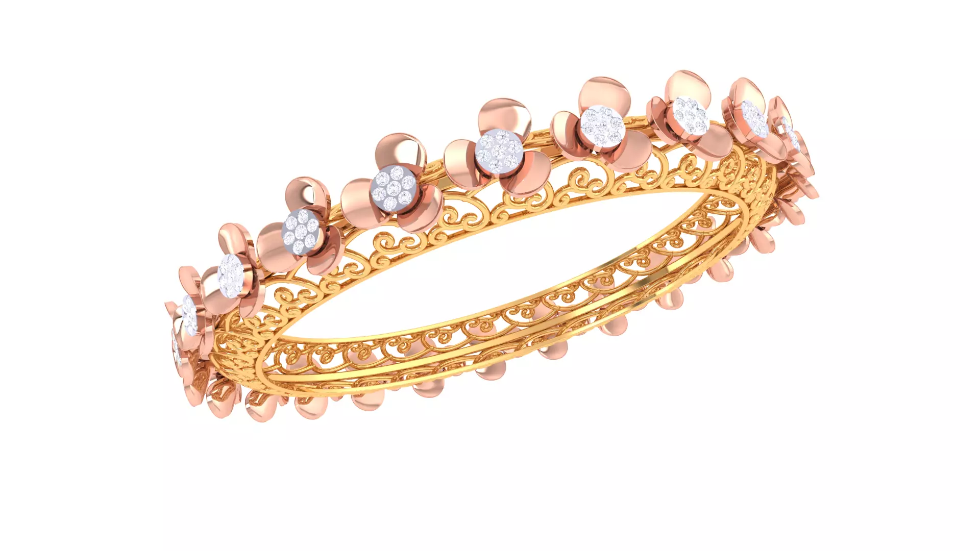 Custom Design Gold Bangel-bangle 3D print model