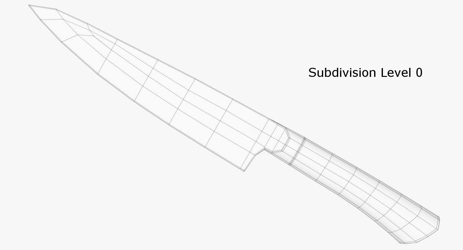 Kitchen Knife 1 3D model_4