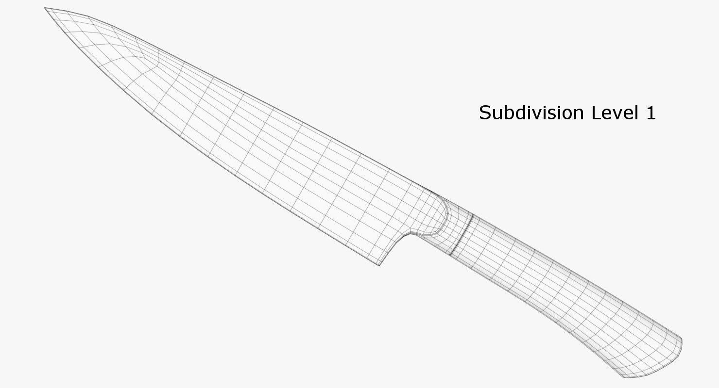 Kitchen Knife 1 3D model_5