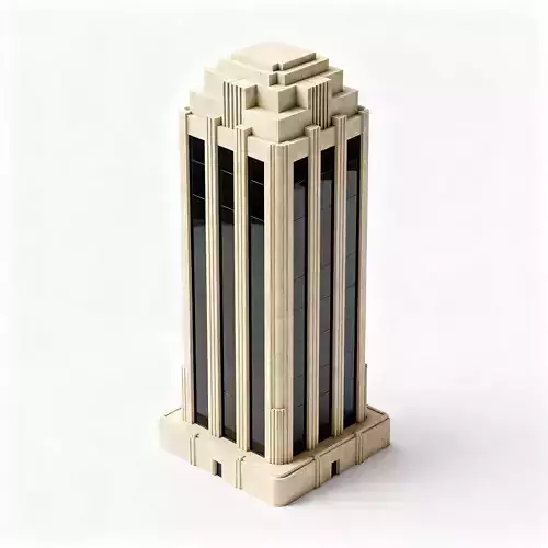 Antique 1930s Art Deco Corporate Tower 3D Model