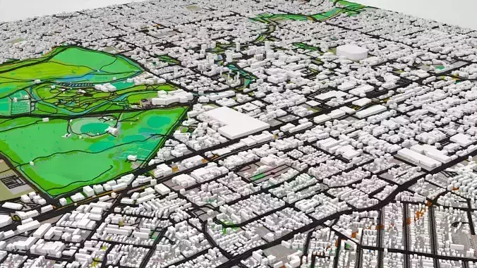 Cityscape Christchurch New Zealand 3D model 7