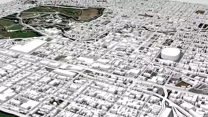 Cityscape Christchurch New Zealand 3D model 5