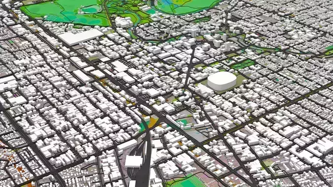 Cityscape Christchurch New Zealand 3D model 4