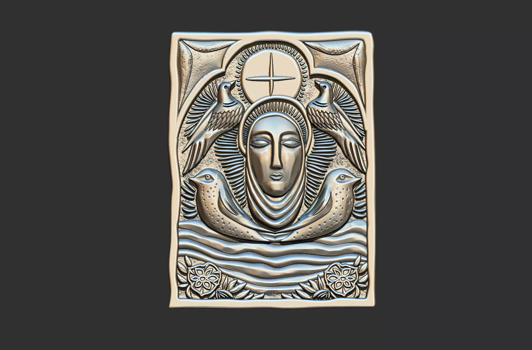 Saint Francis Sao Francisco de Assisi stylized Pendant 3D print model