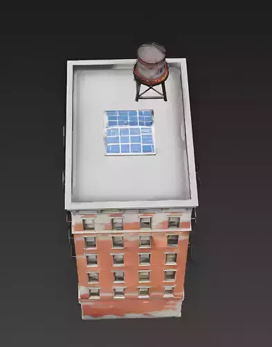 5-Story Urban Brick Tenement Building 3D Model Low-poly 3D model 4