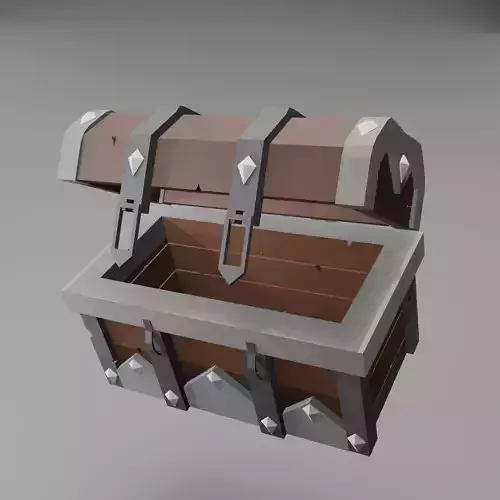 Lowpoly 3D model chest for game assets Low-poly 3D model