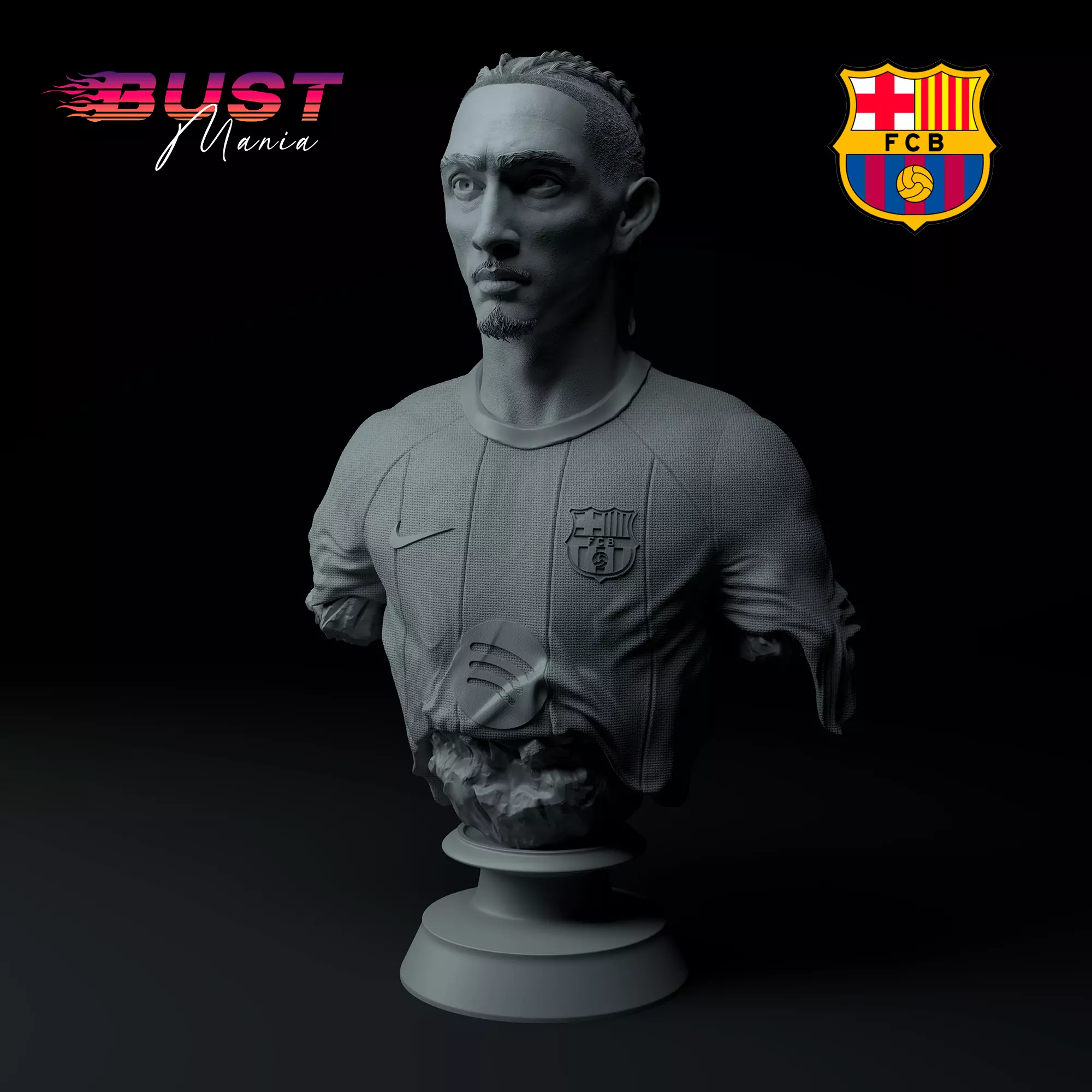 Raphinha FC Barcelona Version Premium 3D Bust STL 3D print model