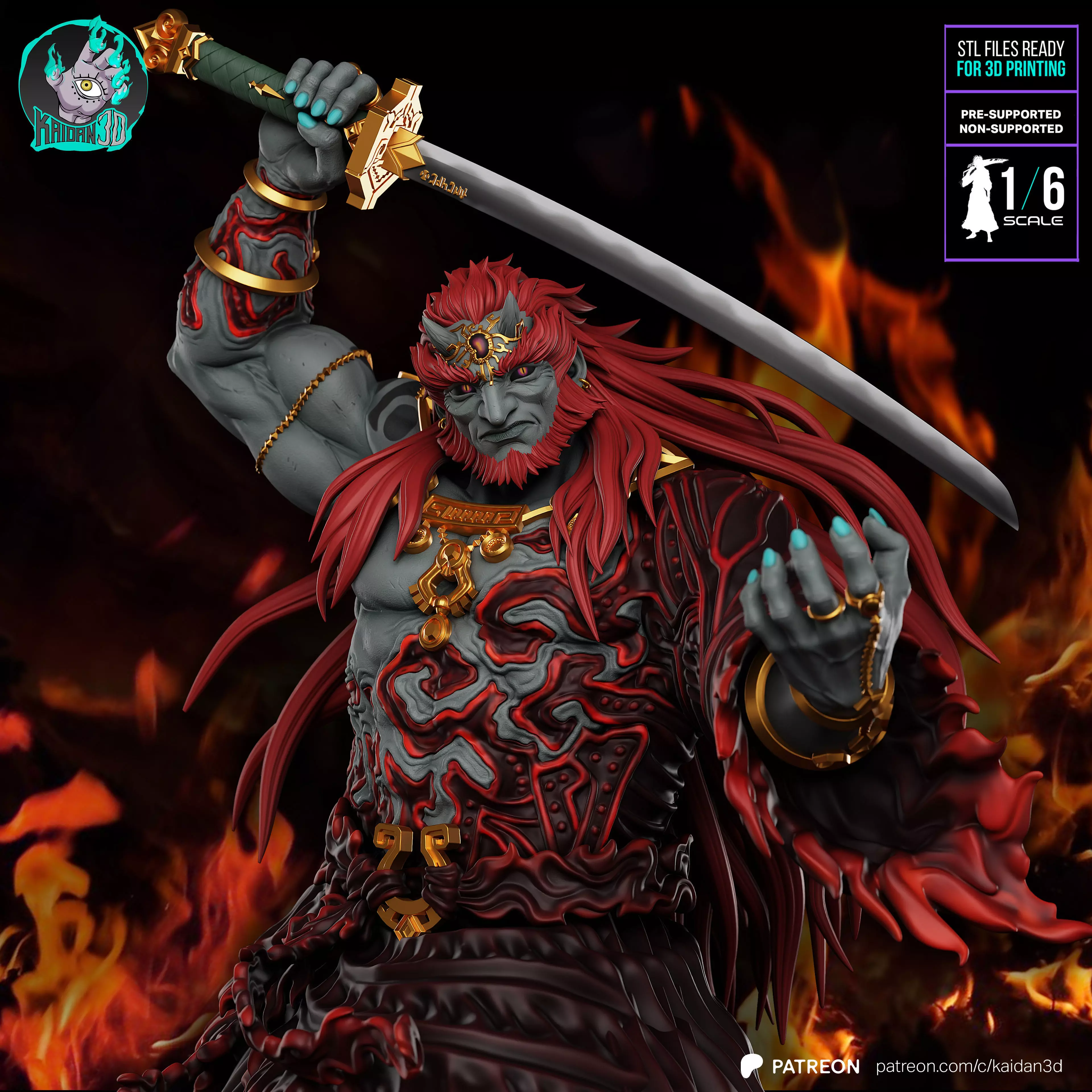 Ganondorf THE LEGEND OF ZELDA - STL Ready for 3D Printing 3D print model