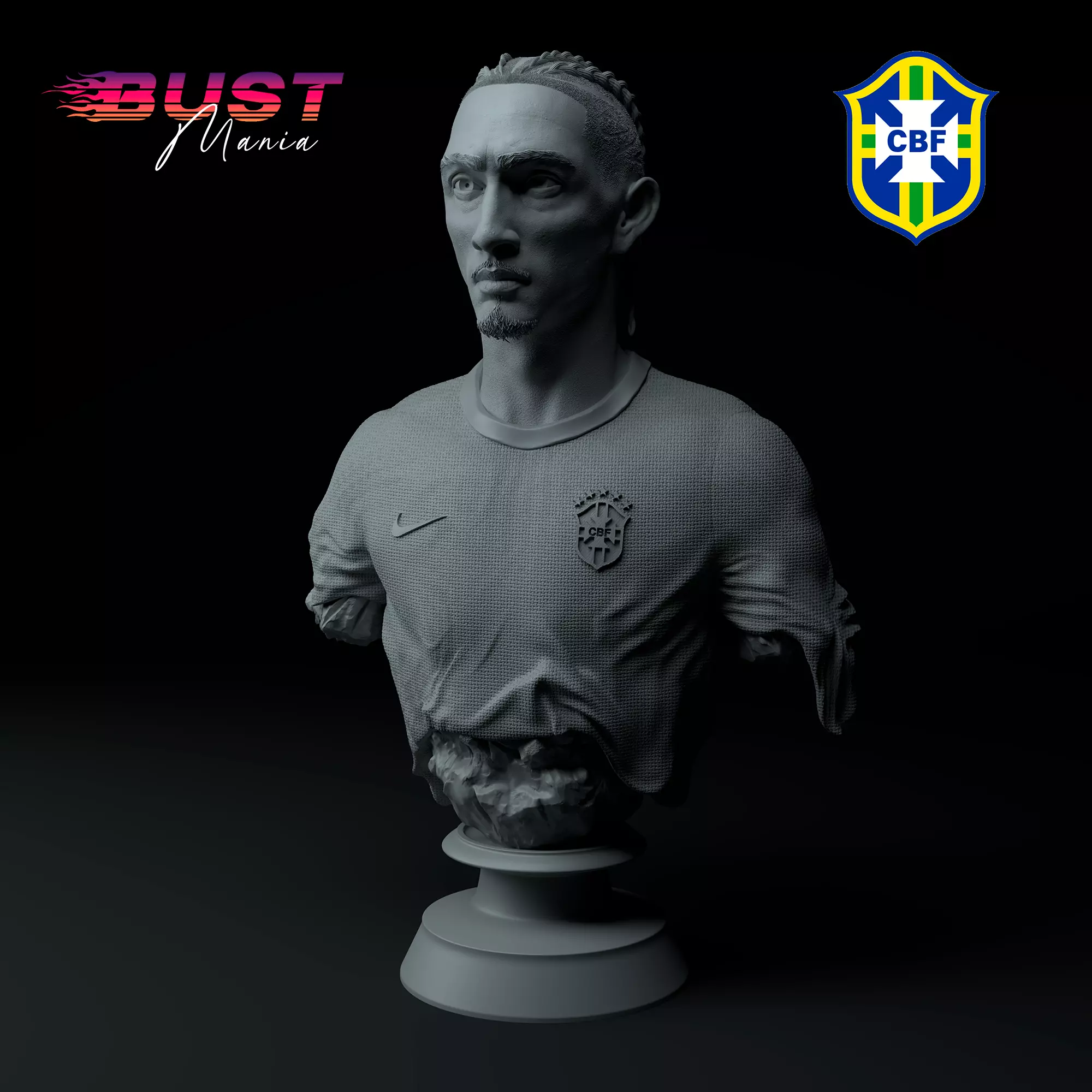 Raphinha Brazil National Team Version Premium 3D Bust STL 3D print model