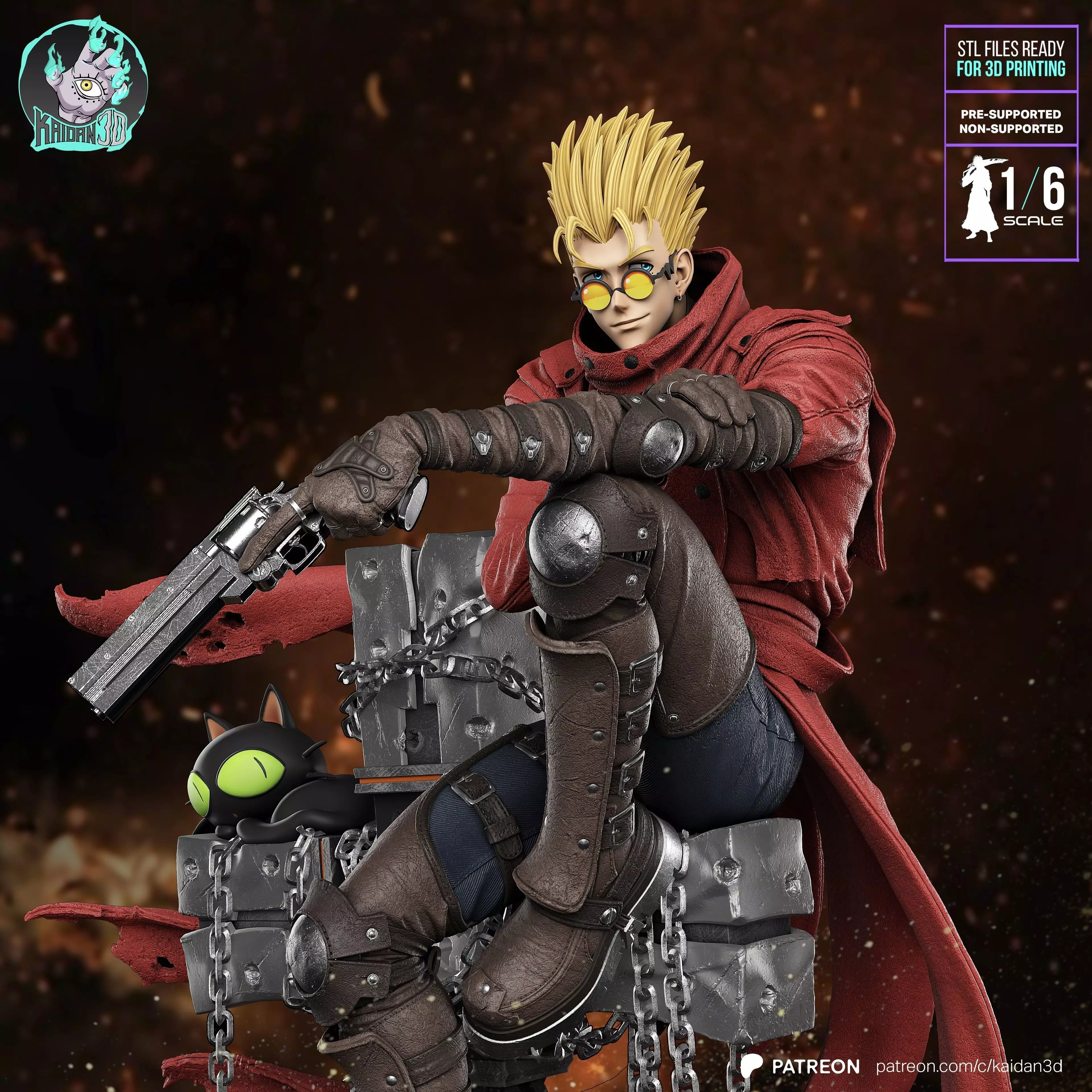 Vash The Stampede TRIGUN - STL Ready for 3D Printing 3D print model