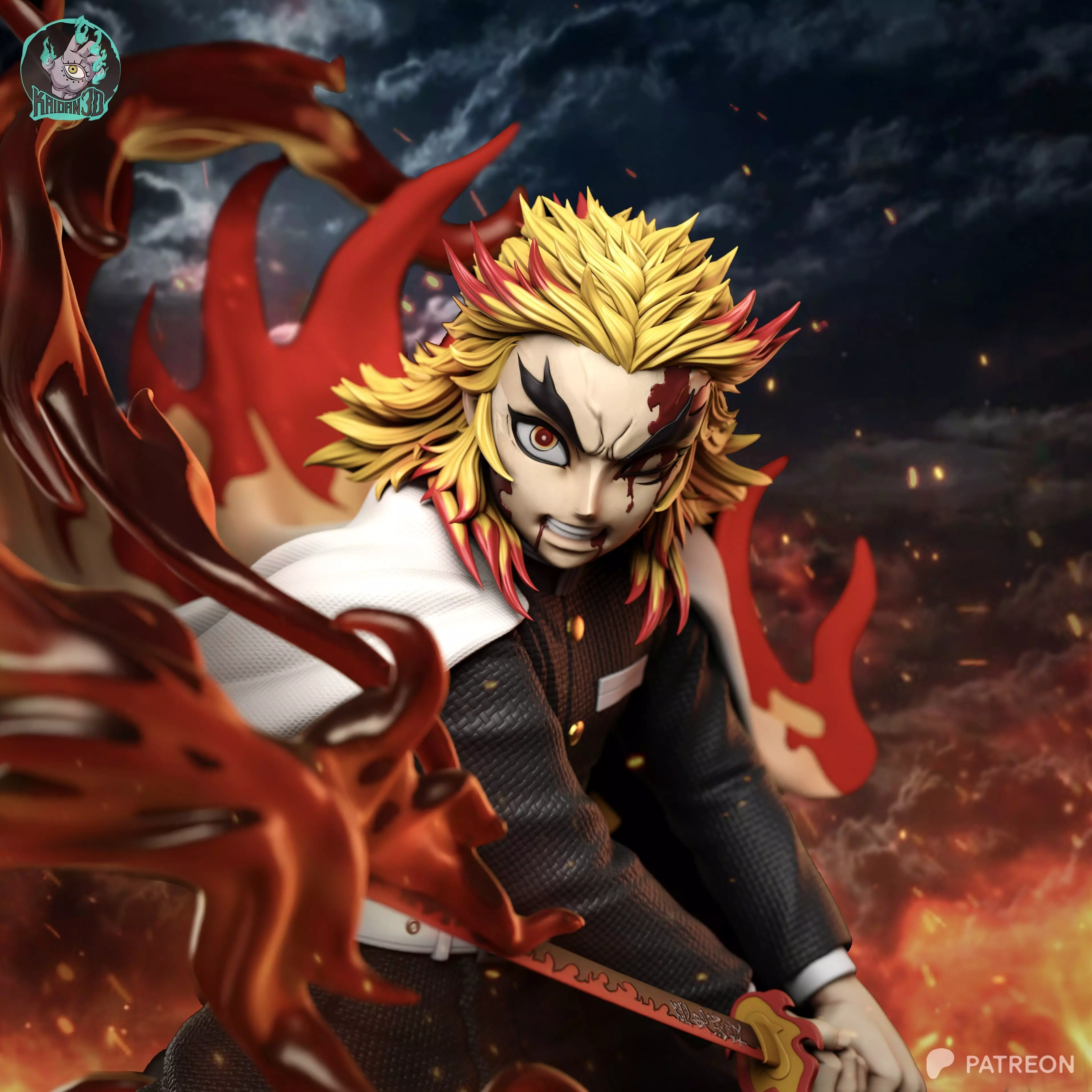 Kyojuro Rengoku DEMON SLAYER - STL Ready for 3D Printing 3D print model