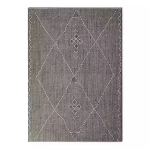 Organic Abstract Cow-Hide Inspired Graphic Area Rug - Ushi Rug Low-poly 3D model