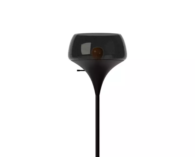 Modern Minimalist Torchiere Floor Lamp in Matte Black - Eliza Low-poly 3D model