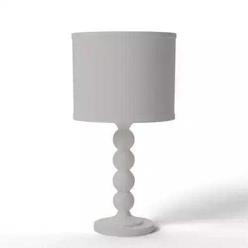 Sculptural Wood Sphere Table Lamp with Linen Shade - Naturalist Low-poly 3D model