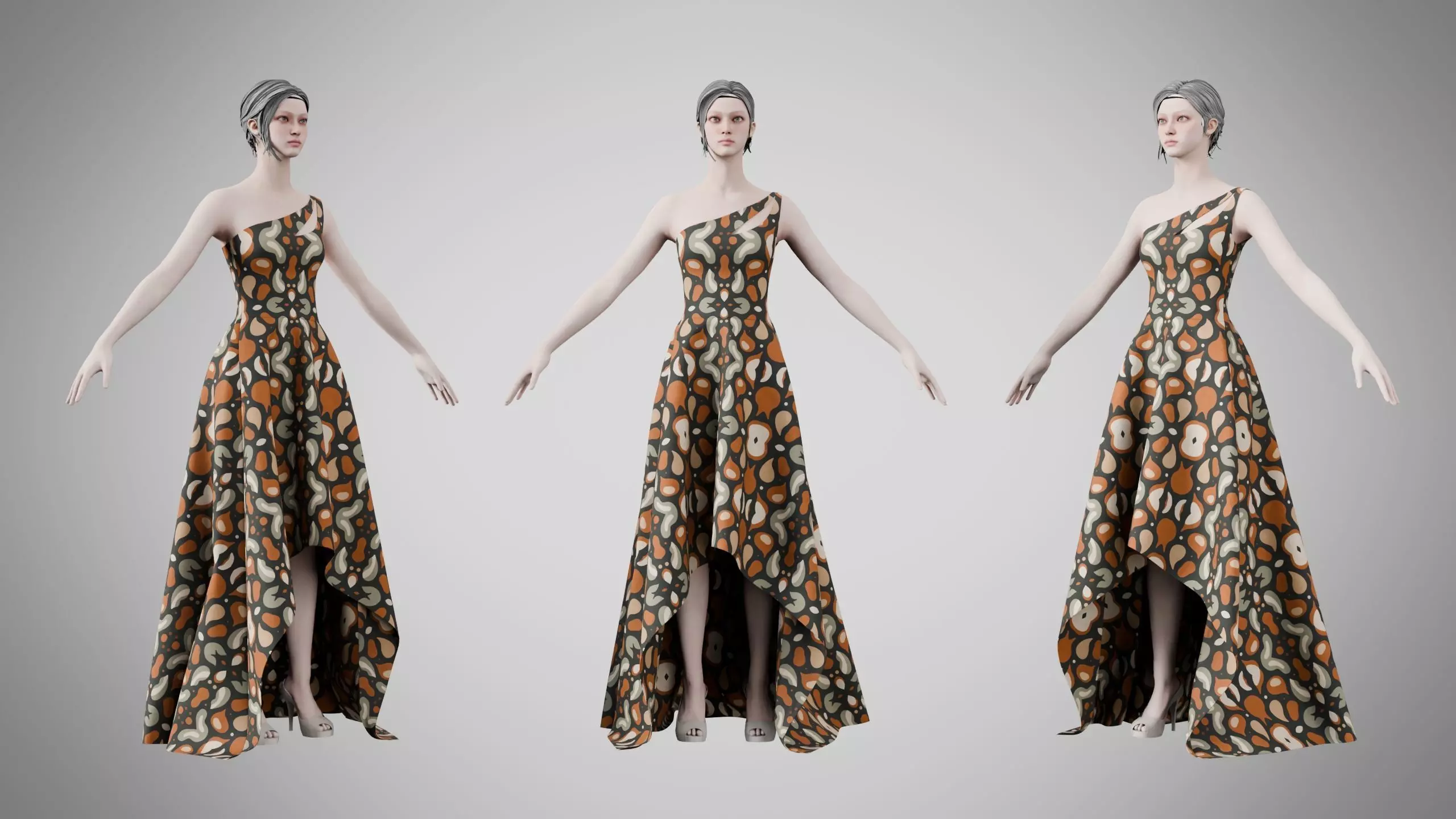 Dress 28 Abstract Organic Mosaic Low-poly 3D model
