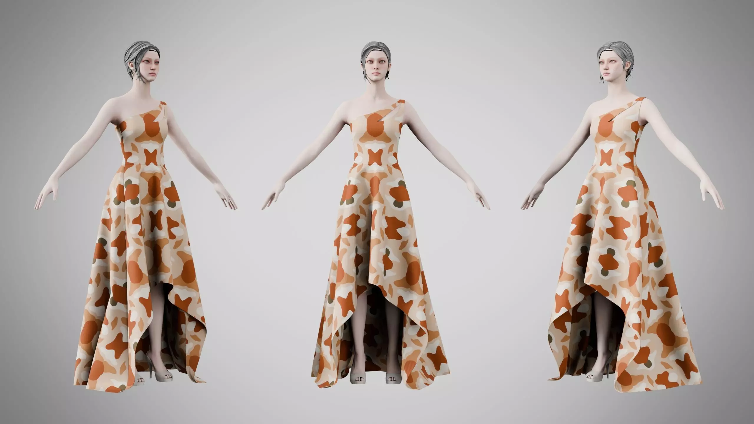 Dress 28 Warm Geometric Organic Low-poly 3D model