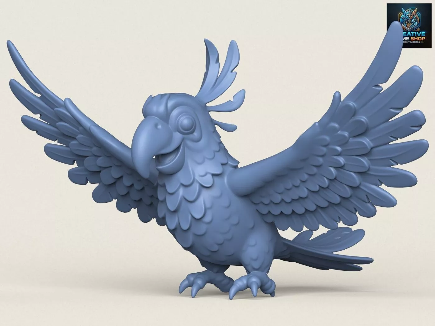 Scarlet Macaw Parrot Flying 3D print model