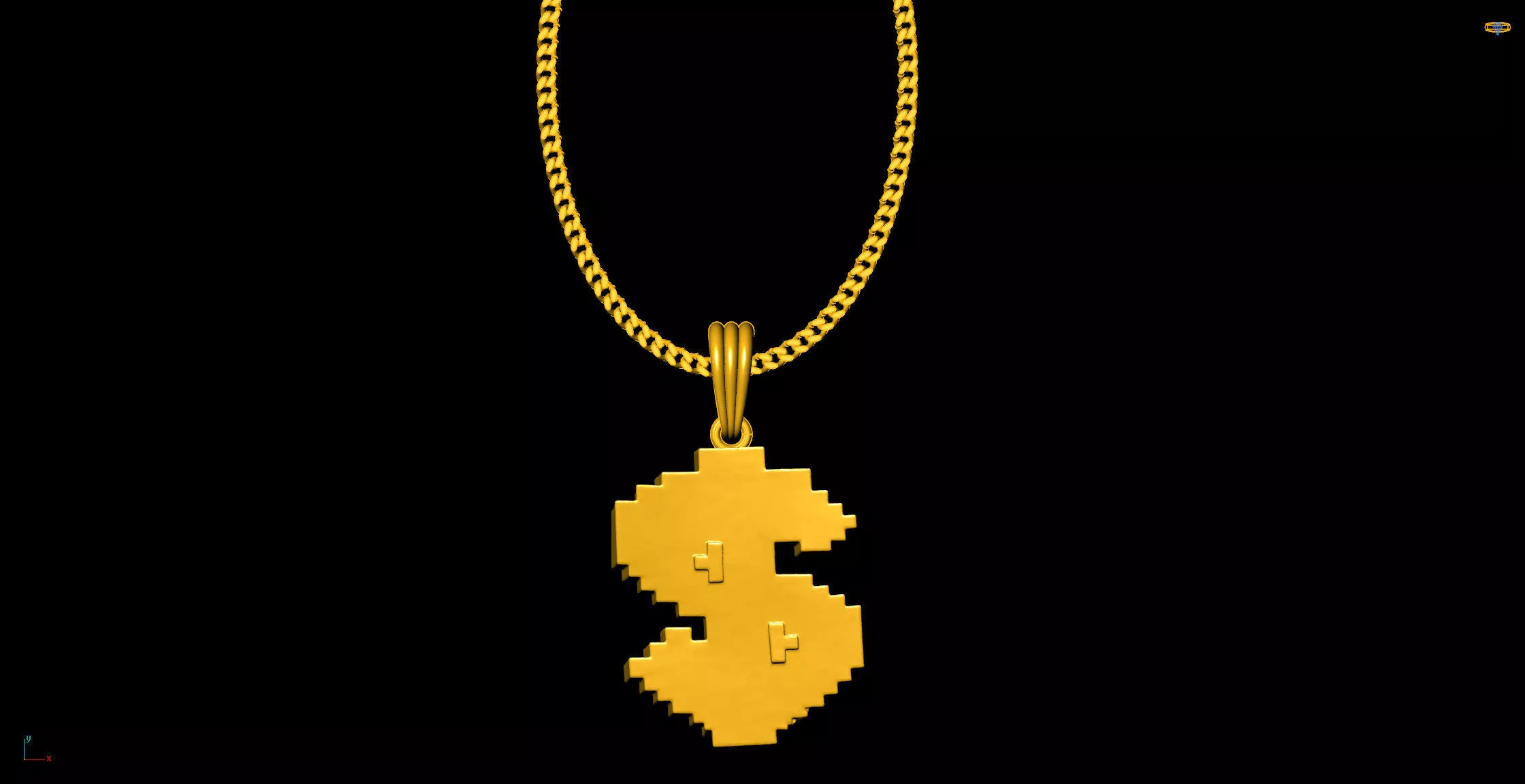 Minecraft Dollar Sign pendant charms - one inch pendant Free 3D print model