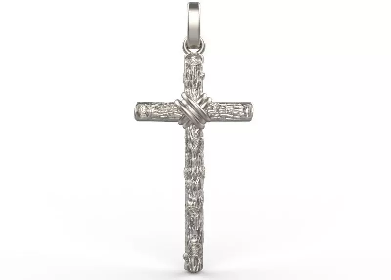 Branch Style Cross Organic Wooden Look 3D Model 3D print model