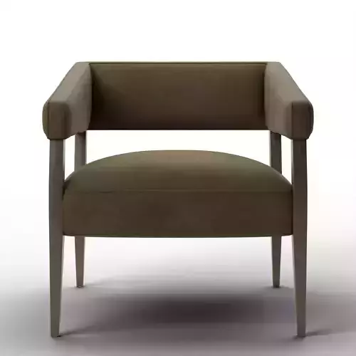 Mid-Century Modern Armless Tamlin Accent Chair in Surrey Olive