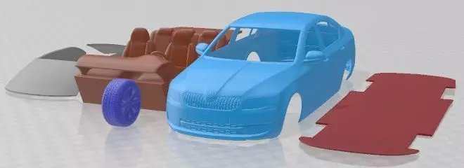 Skoda Octavia Sedan 2013 Printable Car 3D print model