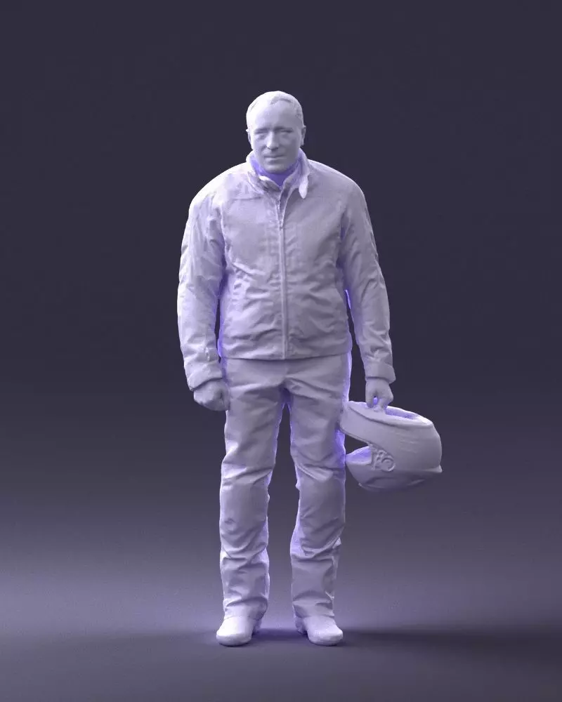 000422 Biker Male Character with Helmet 3D Scan 3dp 3D print model