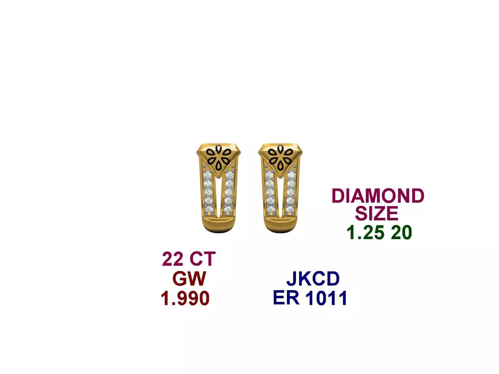 light weight 22kt earring 3D print model