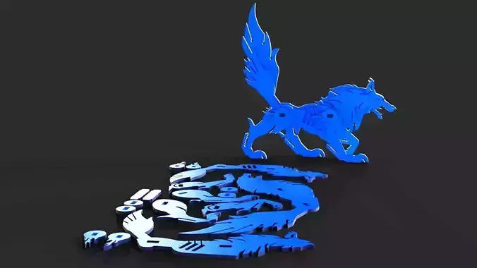 Cyber Wolf Kit Puzzle 3D model