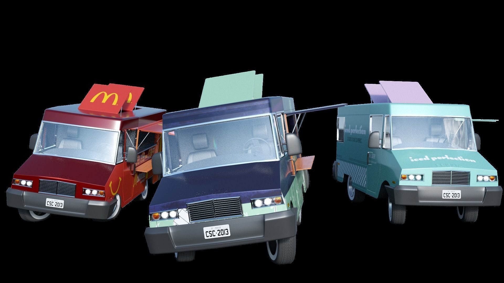 Customizable Food truck 3D model_0