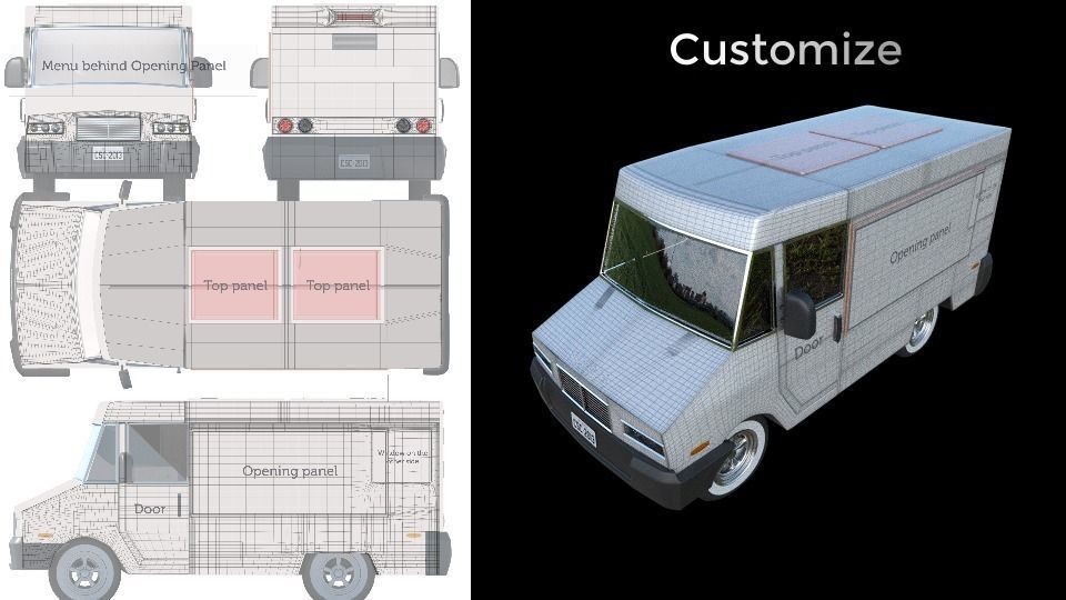 Customizable Food truck 3D model_3